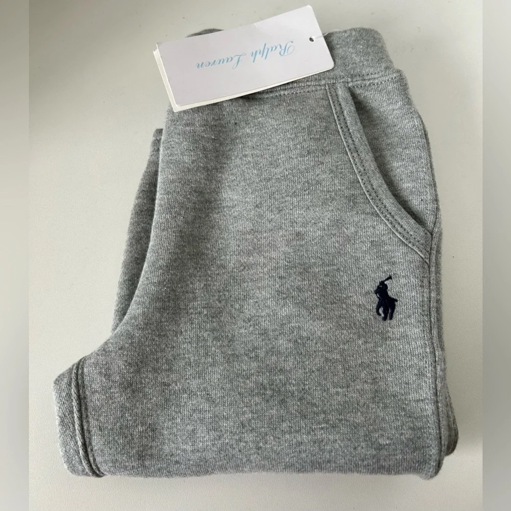 NWT POLO RALPH LAUREN GREY FLEECE SWEATPANTS 12mos.